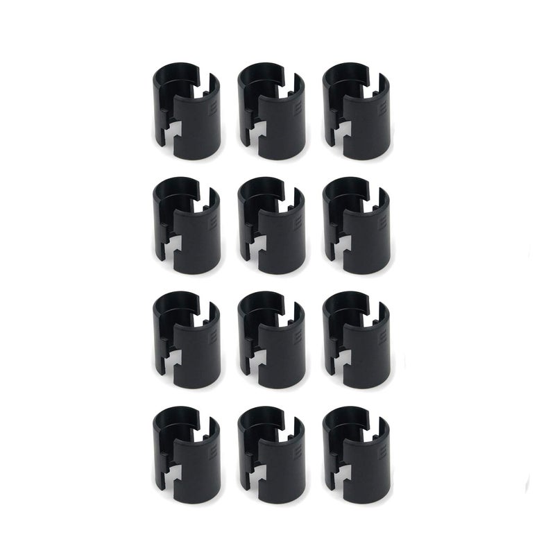 Geesatis 24 Pack Wire Shelf Locking Clips - 12 Sets 1 Inch (25mm) Diameter Black Split Sleeve Clips for Metal Shelving Rack, Secure Wire Shelf Brackets - Image 1